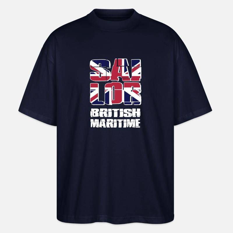 UK Maritime Sailor - Stanley/Stella Blaster 2.0 Unisex Oversized Luomu T-paita - laivastonsininen
