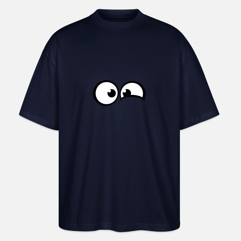 Ängstliche Comic Augen - Stanley/Stella Oversized Unisex Bio T-Shirt Blaster 2.0 - Navy