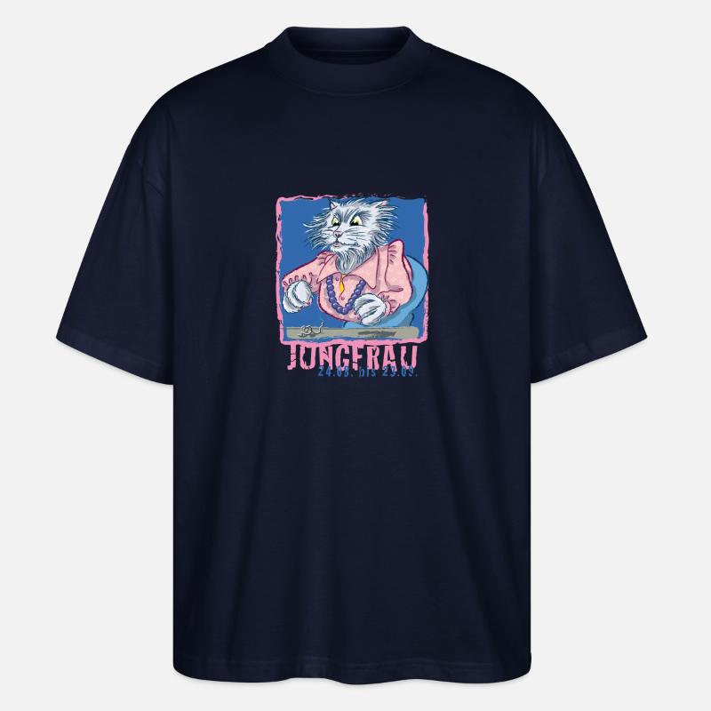 Sternzeichen - Jungfrau - Stanley/Stella Oversized Unisex Bio T-Shirt Blaster 2.0 - Navy
