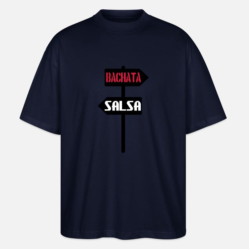 Bachata Salsa Schild - Stanley/Stella Oversized Unisex Bio T-Shirt Blaster 2.0 - Navy