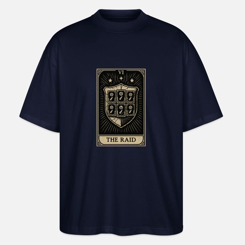 Tarot Datahoarding: The RAID Shield - Stanley/Stella Oversized Unisex Organic T-shirt Blaster 2.0 - navy