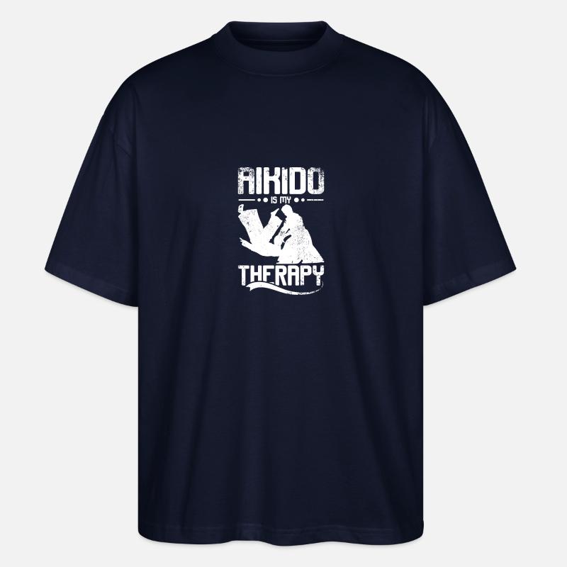 Aikido is my therapy - Stanley/Stella Oversized Unisex Bio T-Shirt Blaster 2.0 - Navy