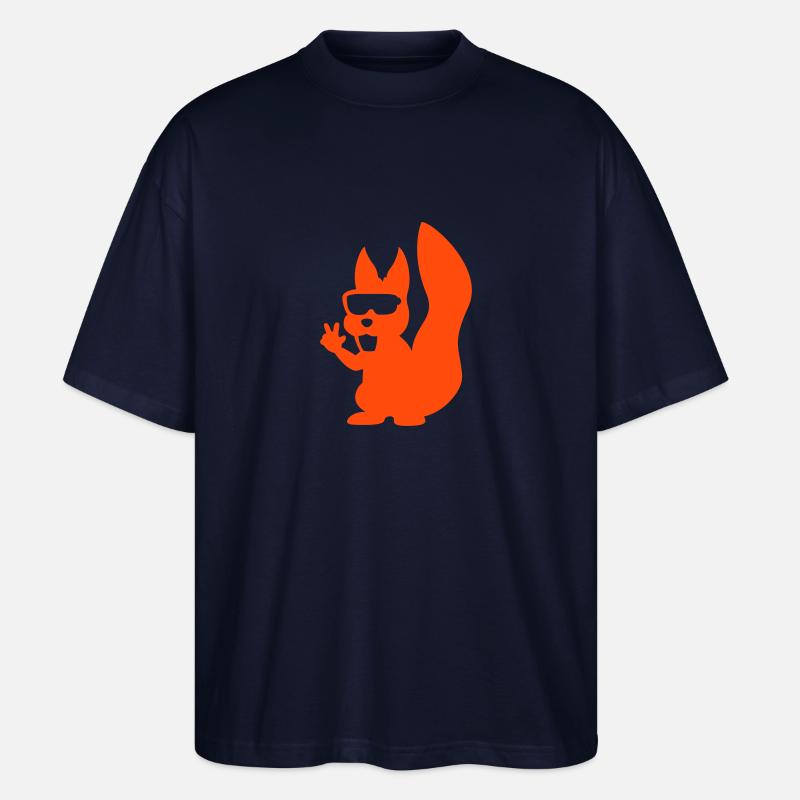 Cooles Eichhörnchen - Stanley/Stella Oversized Unisex Bio T-Shirt Blaster 2.0 - Navy