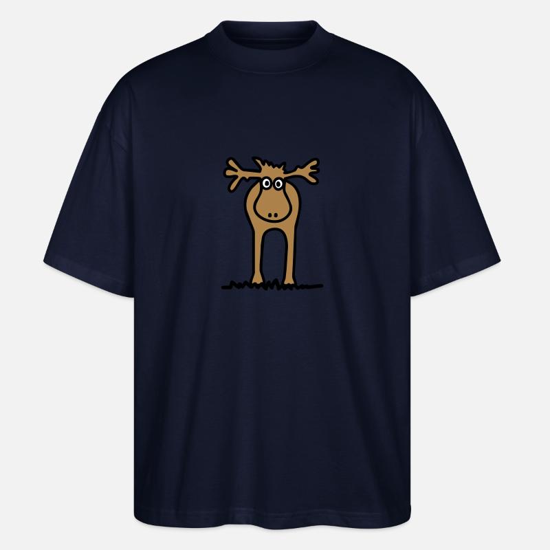 Lustiger Elch oder Rentier? - Stanley/Stella Oversized Unisex Bio T-Shirt Blaster 2.0 - Navy