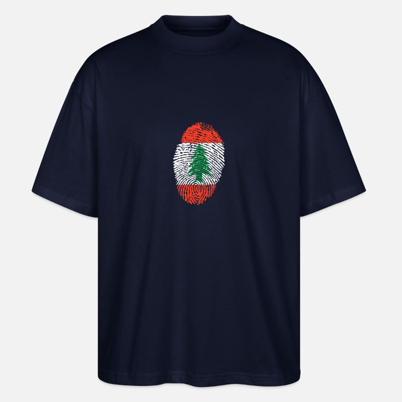 empreintes digitales j'aime LIBANON - T-shirt bio Blaster 2.0 coupe oversize Stanley/Stella Unisexe - marine