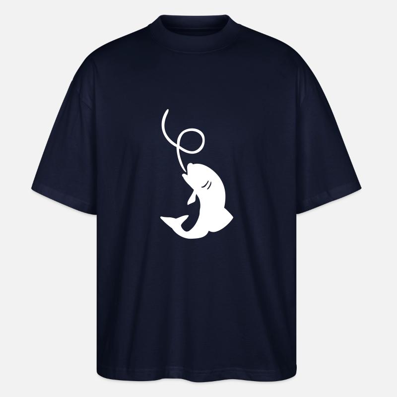 Fisch Angeln - Stanley/Stella Oversized Unisex Bio T-Shirt Blaster 2.0 - Navy