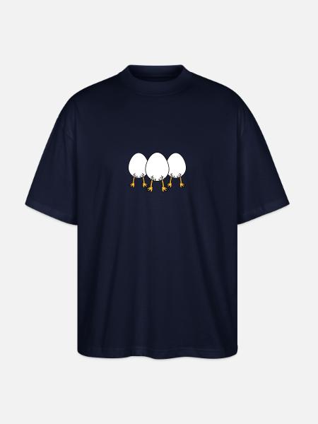 Chick In Egg Crew - Stanley/Stella Oversized Unisex Organic T-shirt Blaster 2.0 - navy