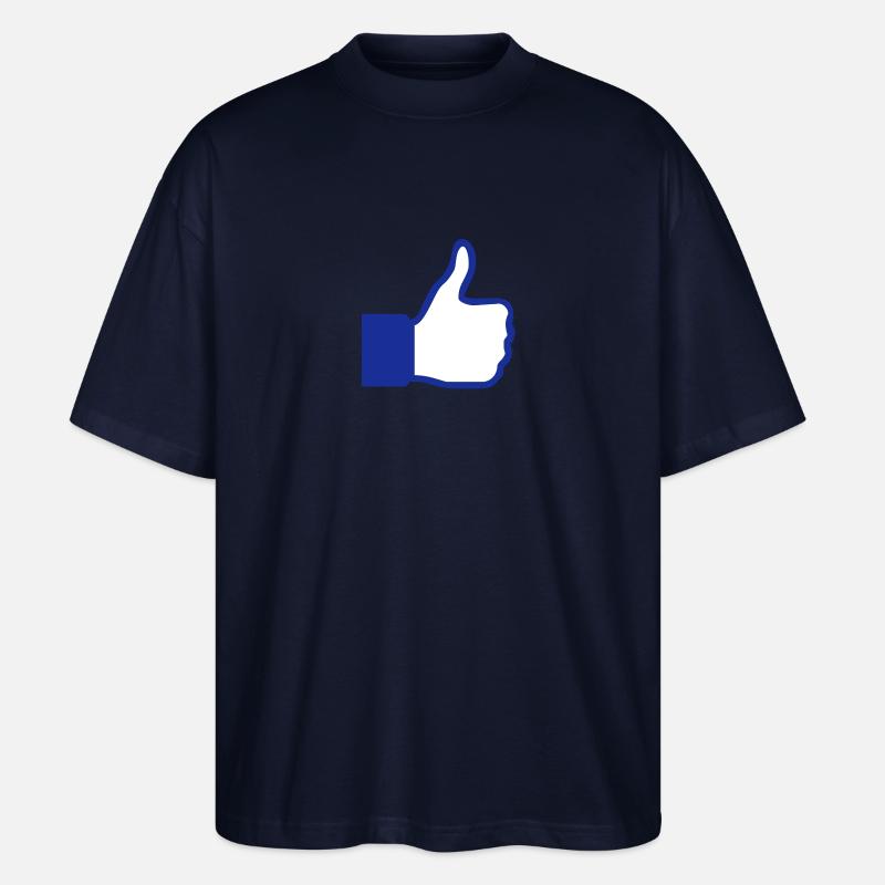 social network button - Stanley/Stella Oversized Unisex Bio T-Shirt Blaster 2.0 - Navy