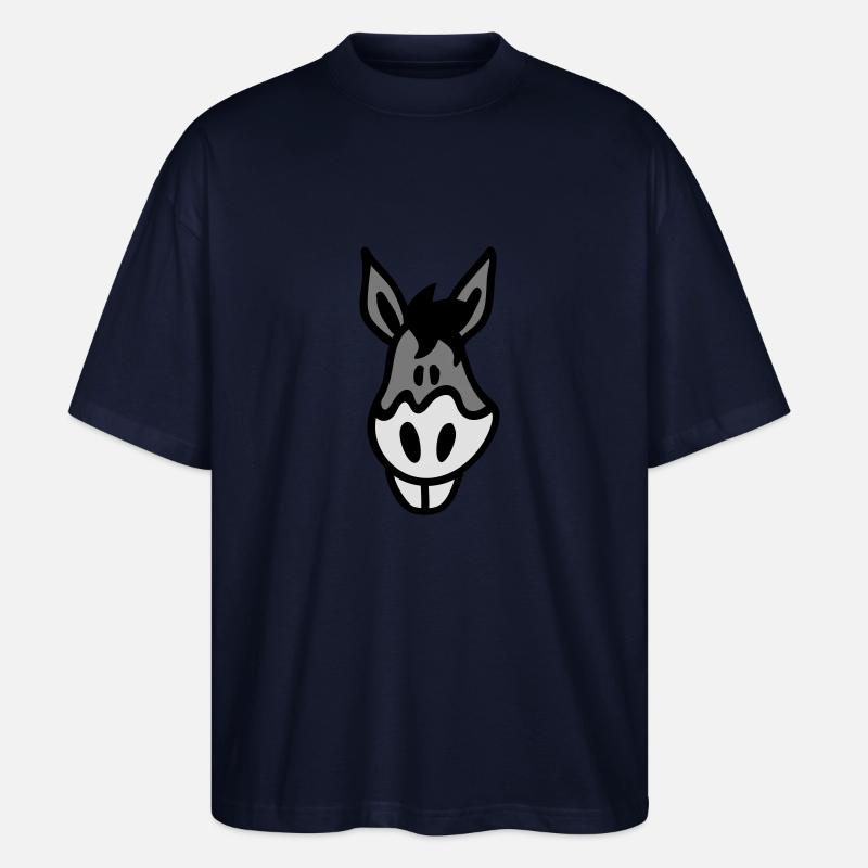 Crazy Esel - Kopf 3 - Stanley/Stella Oversized Unisex Bio T-Shirt Blaster 2.0 - Navy