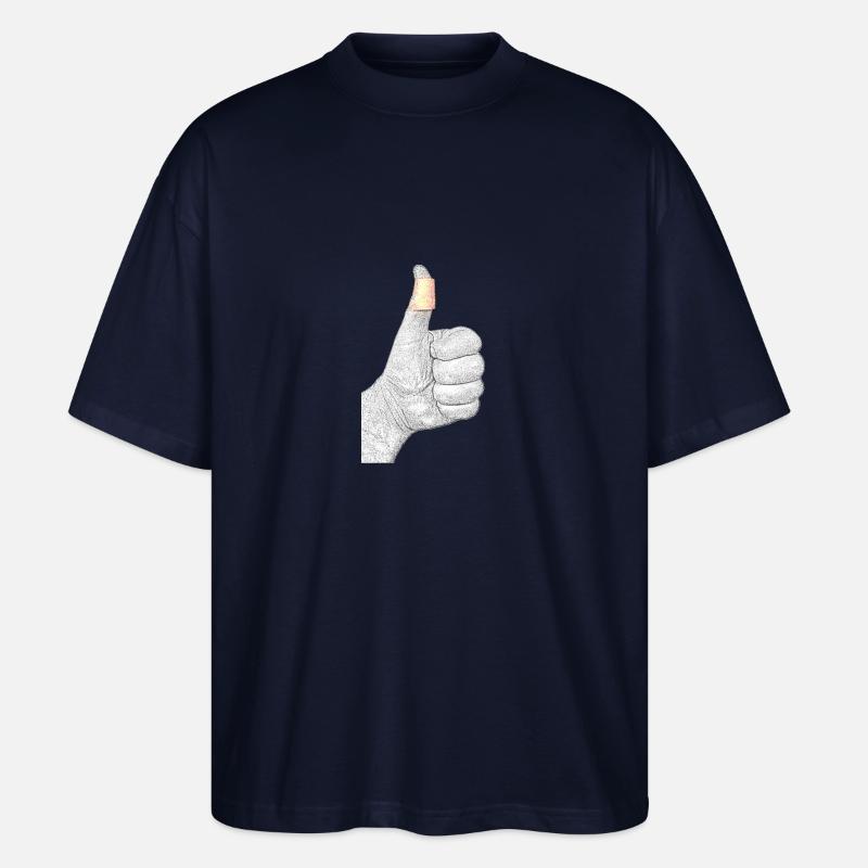 Hand mit Pflaster - Stanley/Stella Oversized Unisex Bio T-Shirt Blaster 2.0 - Navy