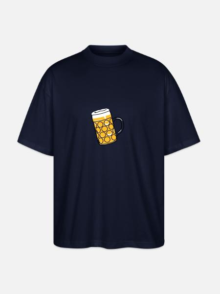 Beer mug, pint, measure - Stanley/Stella Oversized Unisex Organic T-shirt Blaster 2.0 - navy