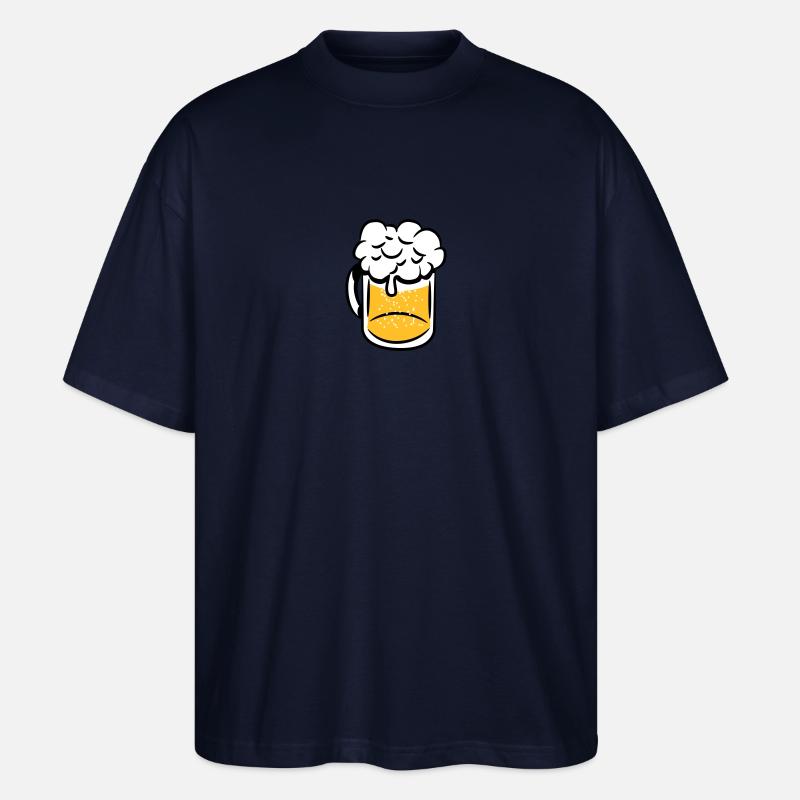 Beer drinking handle - Stanley/Stella Oversized Unisex Organic T-shirt Blaster 2.0 - navy