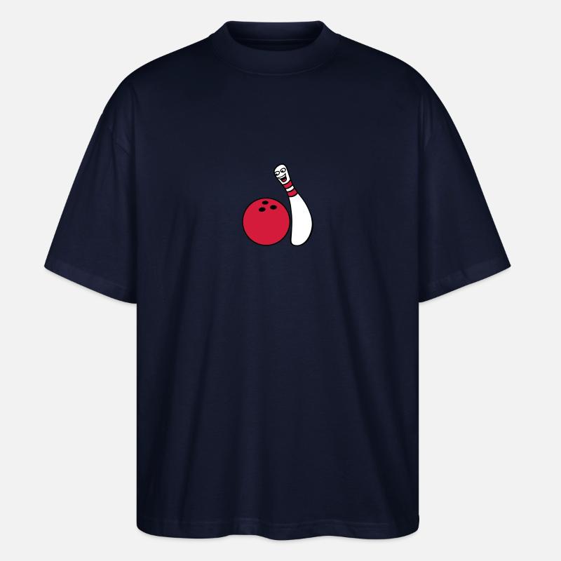 Cheeky Comic Bowling Pin - Stanley/Stella Oversized Unisex Bio T-Shirt Blaster 2.0 - Navy