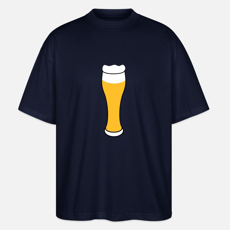 Weissbier Bierglas Bier Beer - Stanley/Stella Oversized Unisex Organic T-shirt Blaster 2.0 - navy