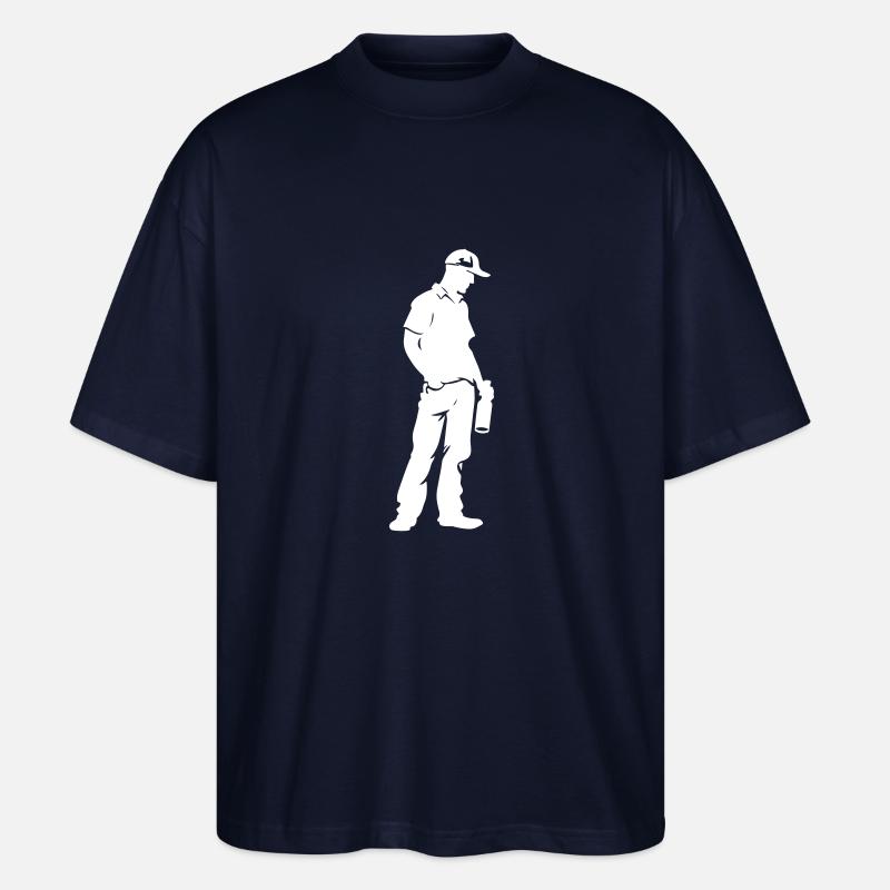 Drinking Mann Flasche - Stanley/Stella Oversized Unisex Bio T-Shirt Blaster 2.0 - Navy
