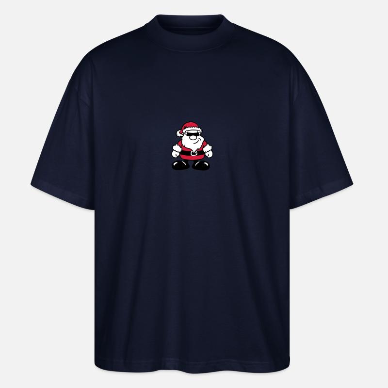 Weihnachtsmann weihnachten Zipfelmütze traurig - Stanley/Stella Oversized Unisex Bio T-Shirt Blaster 2.0 - Navy