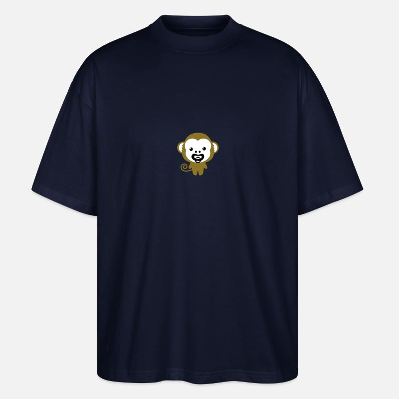 baby monkey soother, Schnulleraffe - Stanley/Stella Oversized Unisex Bio T-Shirt Blaster 2.0 - Navy