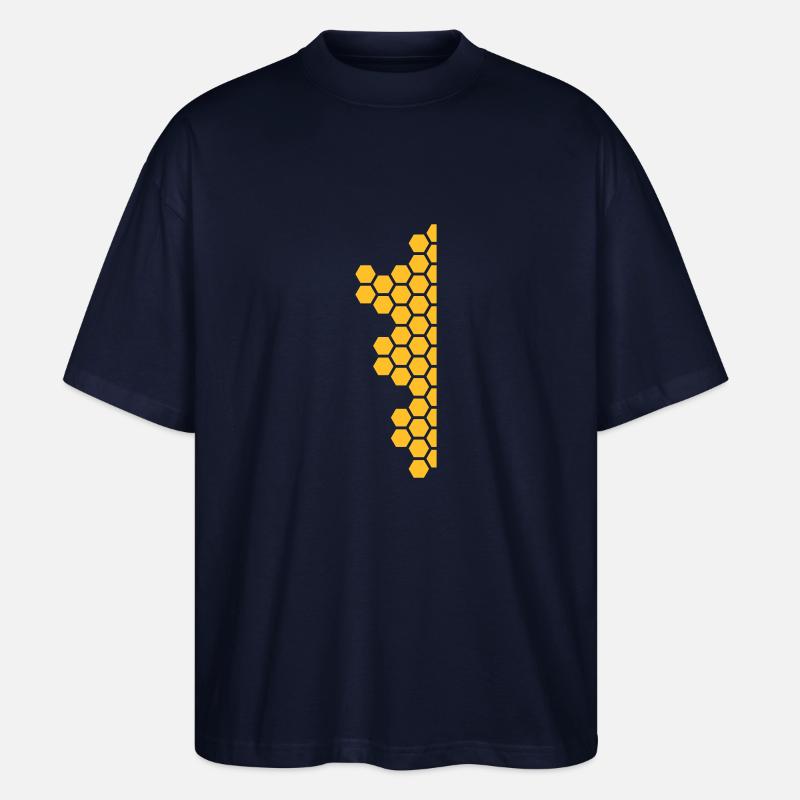 Honeycombs Pattern - Stanley/Stella Oversized Unisex Bio T-Shirt Blaster 2.0 - Navy