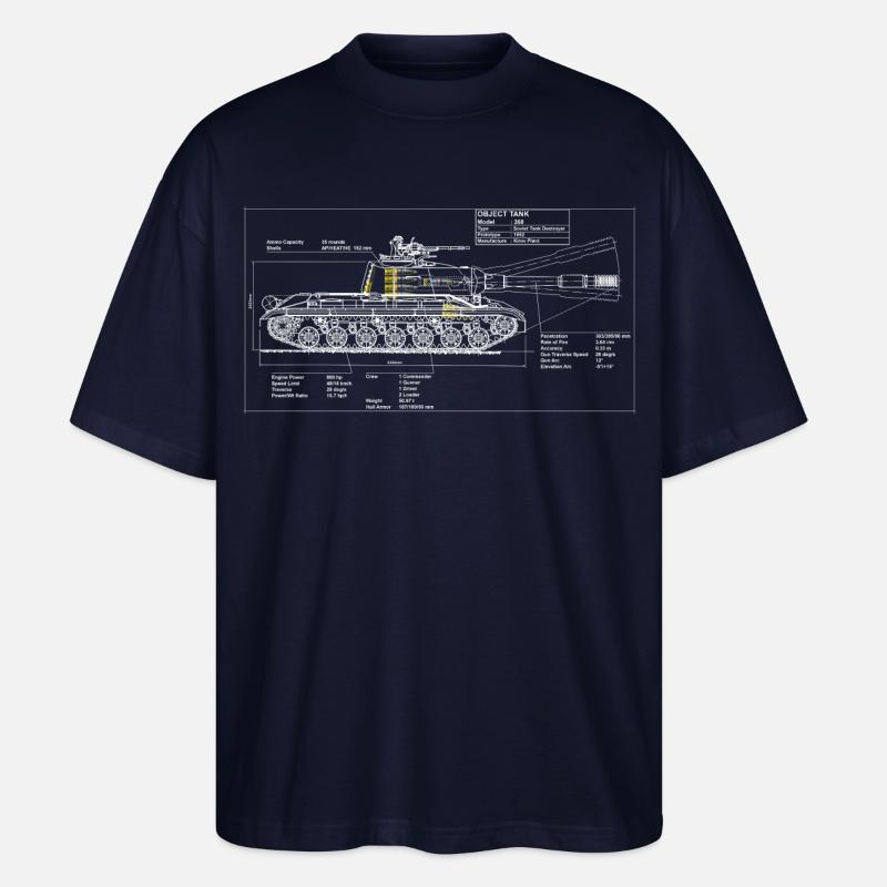 268 Objekt Bauplan - Stanley/Stella Oversized Unisex Bio T-Shirt Blaster 2.0 - Navy