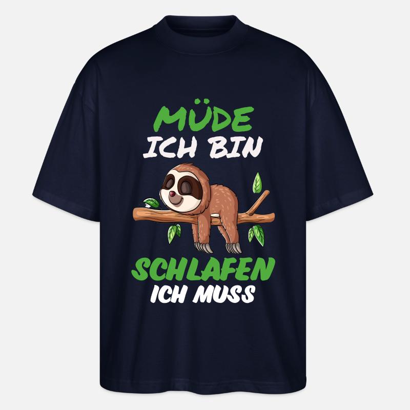 Faultier Müde - Stanley/Stella Oversized Unisex Bio T-Shirt Blaster 2.0 - Navy