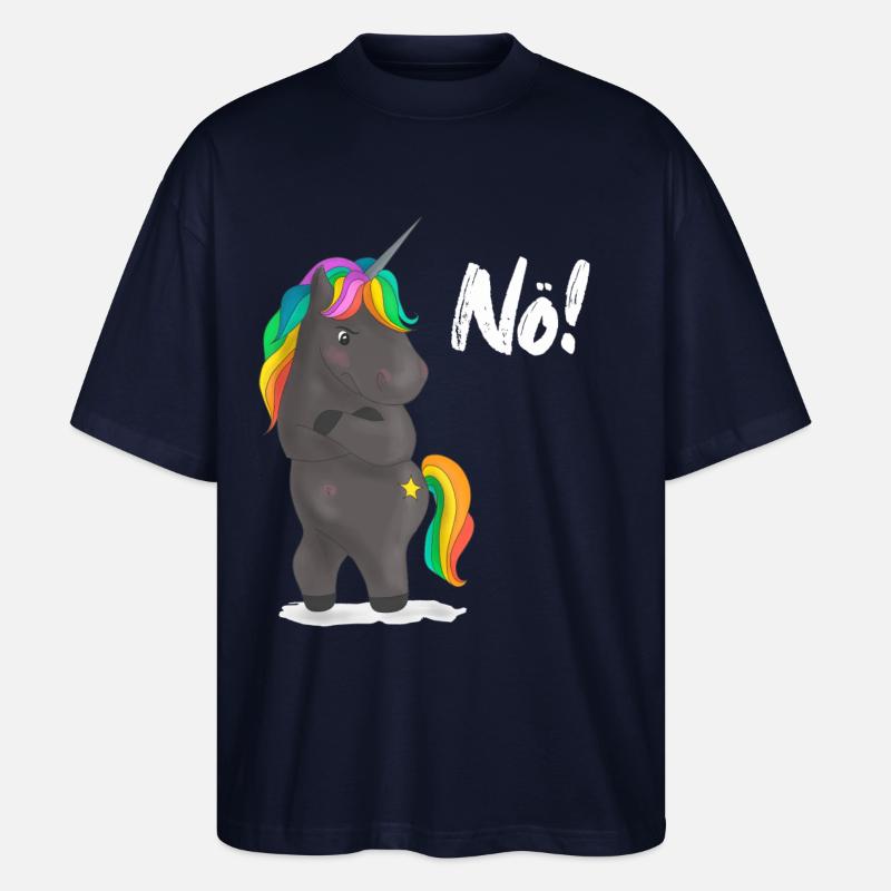Verärgerter Regenbogen-Pony mit Witz - Stanley/Stella Oversized Unisex Bio T-Shirt Blaster 2.0 - Navy