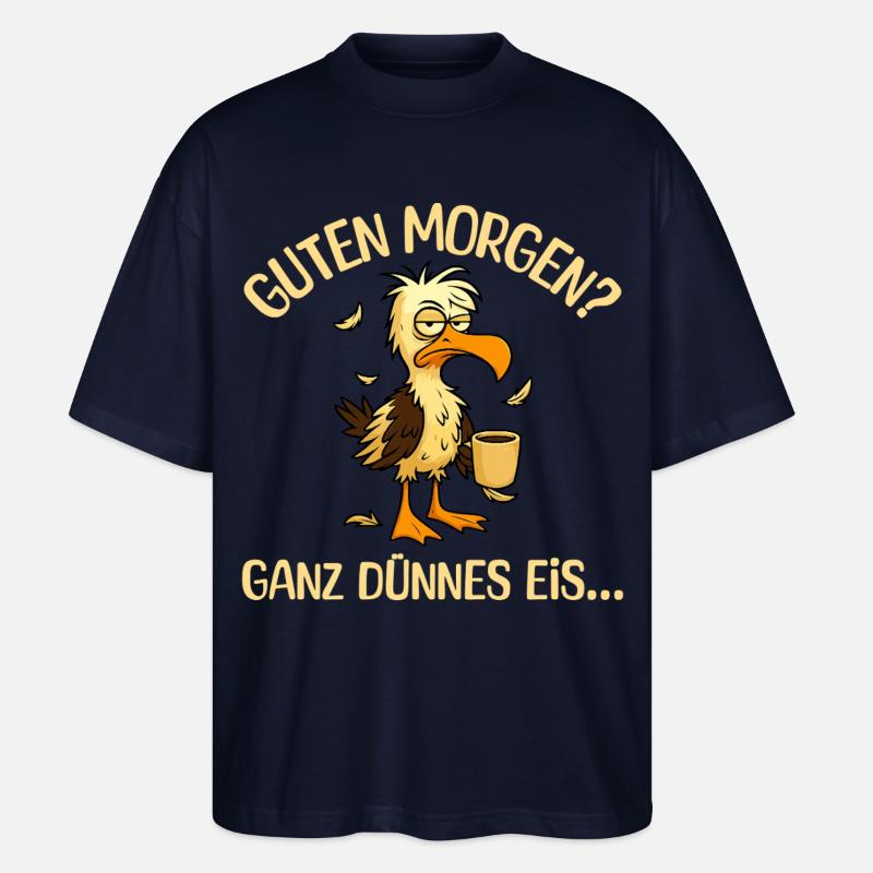 Mouette du matin avec café - T-shirt bio Blaster 2.0 coupe oversize Stanley/Stella Unisexe - marine
