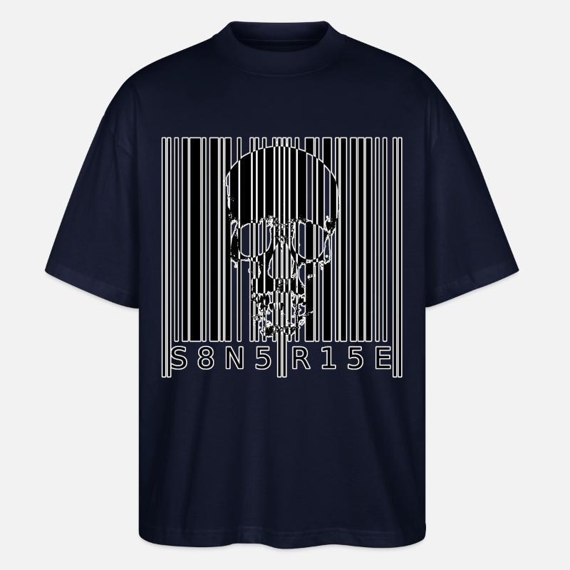 S8N5 R15E Dämonischer Barcode Streetstyle - Stanley/Stella Oversized Unisex Bio T-Shirt Blaster 2.0 - Navy