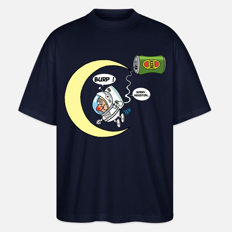 Der Astronaut und das Bier - Stanley/Stella Oversized Unisex Bio T-Shirt Blaster 2.0 - Navy