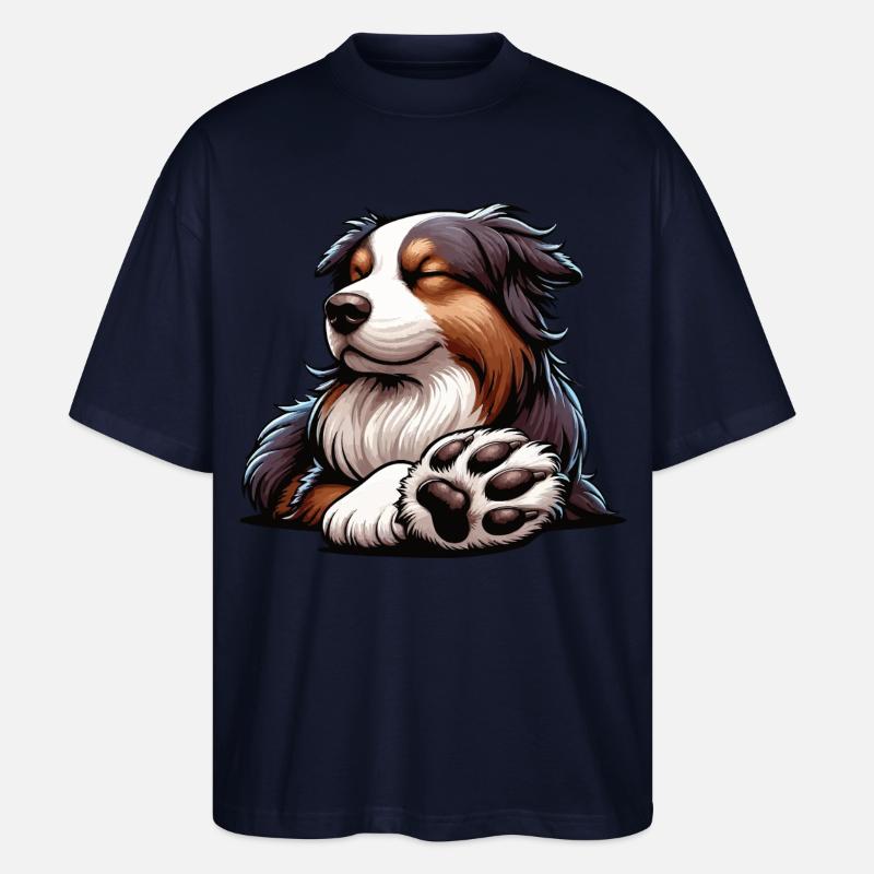 Australian Shepherd Aussie Aussie Owners Aussies - Stanley/Stella Oversized Unisex Organic T-shirt Blaster 2.0 - navy