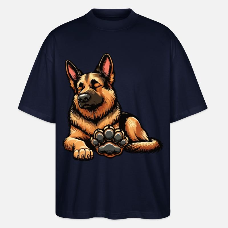 Deutscher Schäferhund Schäferhunde Schäferhunde - Stanley/Stella Oversized Unisex Bio T-Shirt Blaster 2.0 - Navy