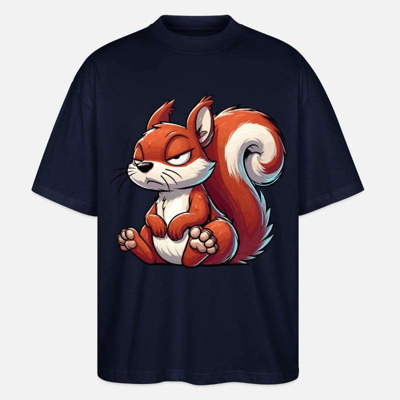 Eichhörnchen Eichhorn Eichhörnchenliebhaber Nager - Stanley/Stella Oversized Unisex Bio T-Shirt Blaster 2.0 - Navy