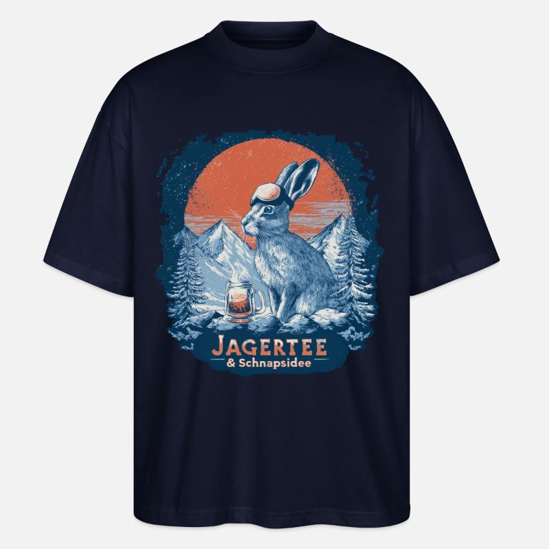 Jagertee & Schnapsidee Kaninchen - Stanley/Stella Oversized Unisex Bio T-Shirt Blaster 2.0 - Navy