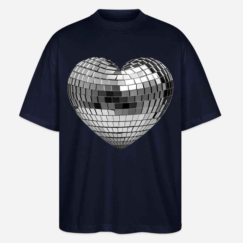 DISCOKUGEL LIEBE #1 – Frieden & Liebe - Stanley/Stella Oversized Unisex Bio T-Shirt Blaster 2.0 - Navy