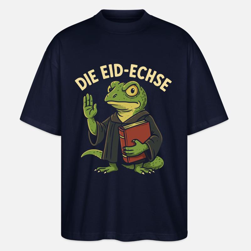 Die Eid-Echse als lustiger Justiz-Gag - Stanley/Stella Oversized Unisex Bio T-Shirt Blaster 2.0 - Navy