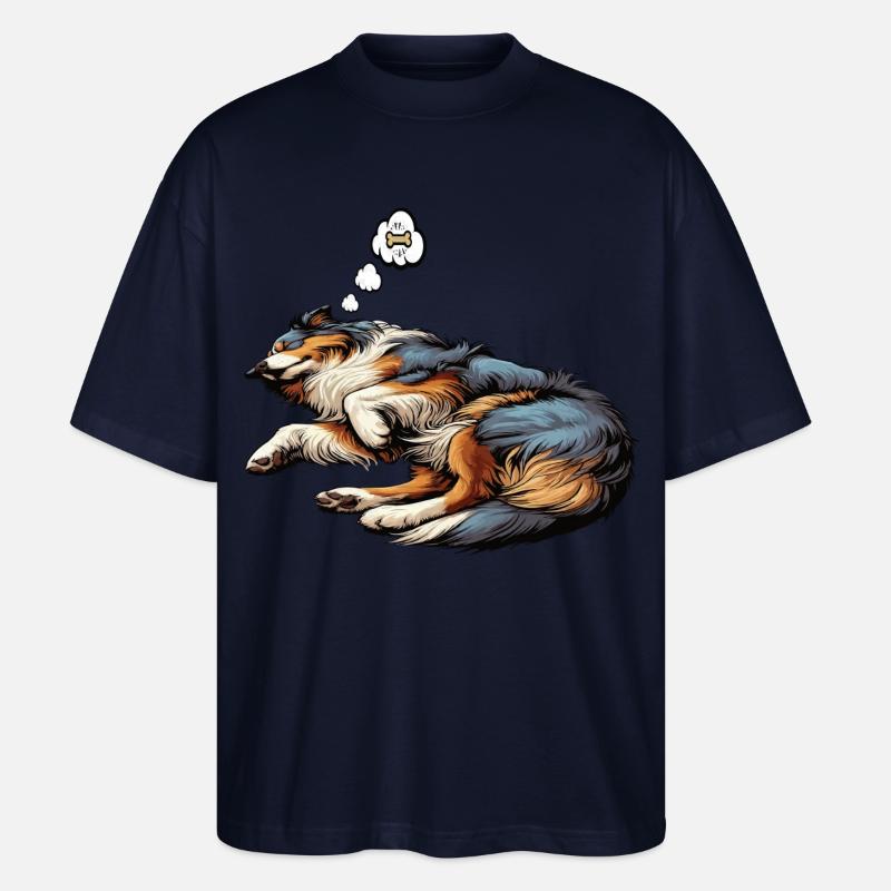 Australian Shepherd Aussie Aussiebesitzer Aussies - Stanley/Stella Oversized Unisex Bio T-Shirt Blaster 2.0 - Navy