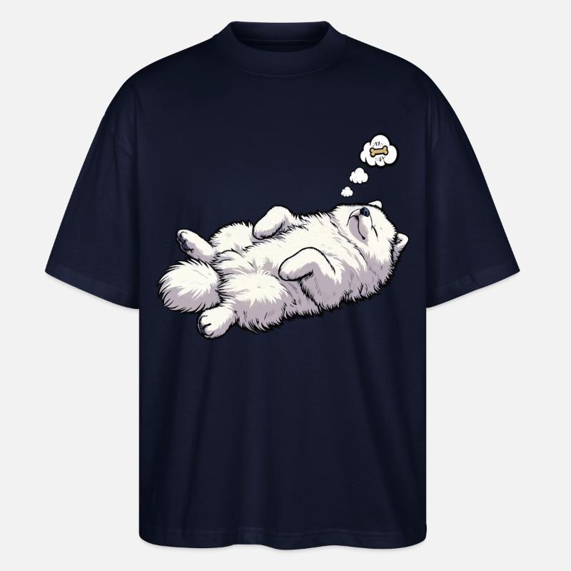 Samoyed Samoyed Owner Samoyed Lovers - Stanley/Stella Oversized Unisex Organic T-shirt Blaster 2.0 - navy