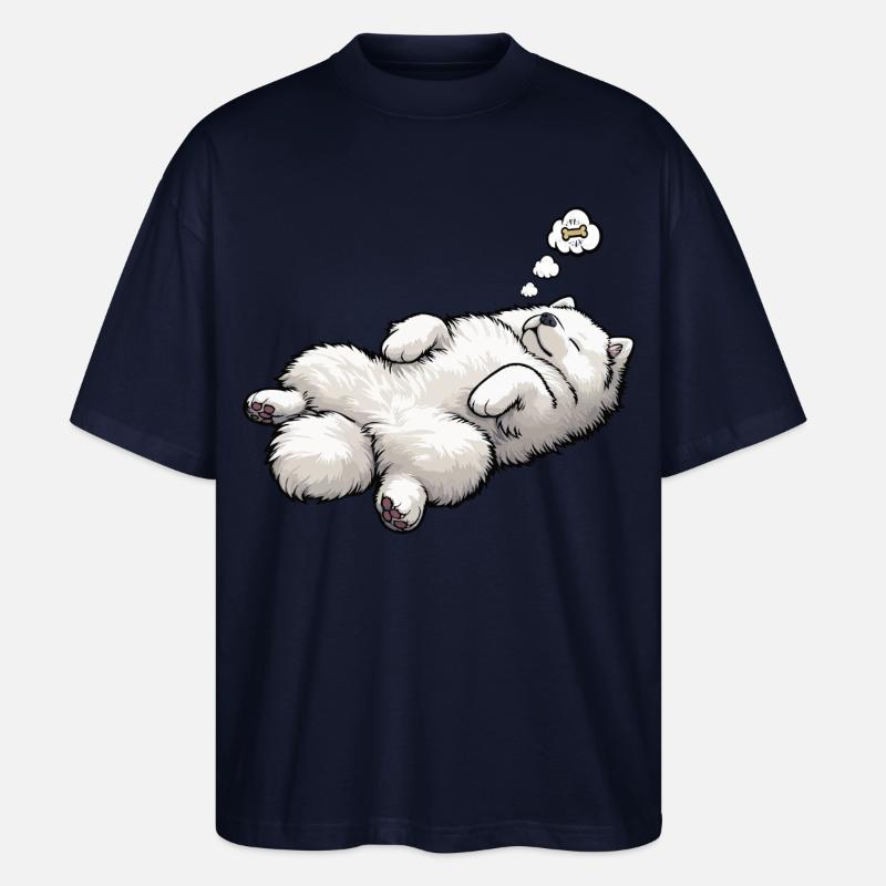 Samoyed Samoyed Owner Samoyed Lovers - Stanley/Stella Oversized Unisex Organic T-shirt Blaster 2.0 - navy