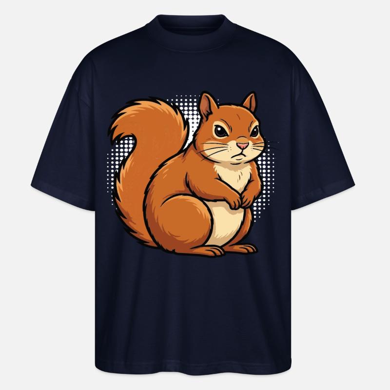 Eichhörnchen Eichhorn Eichhörnchenliebhaber Nager - Stanley/Stella Oversized Unisex Bio T-Shirt Blaster 2.0 - Navy