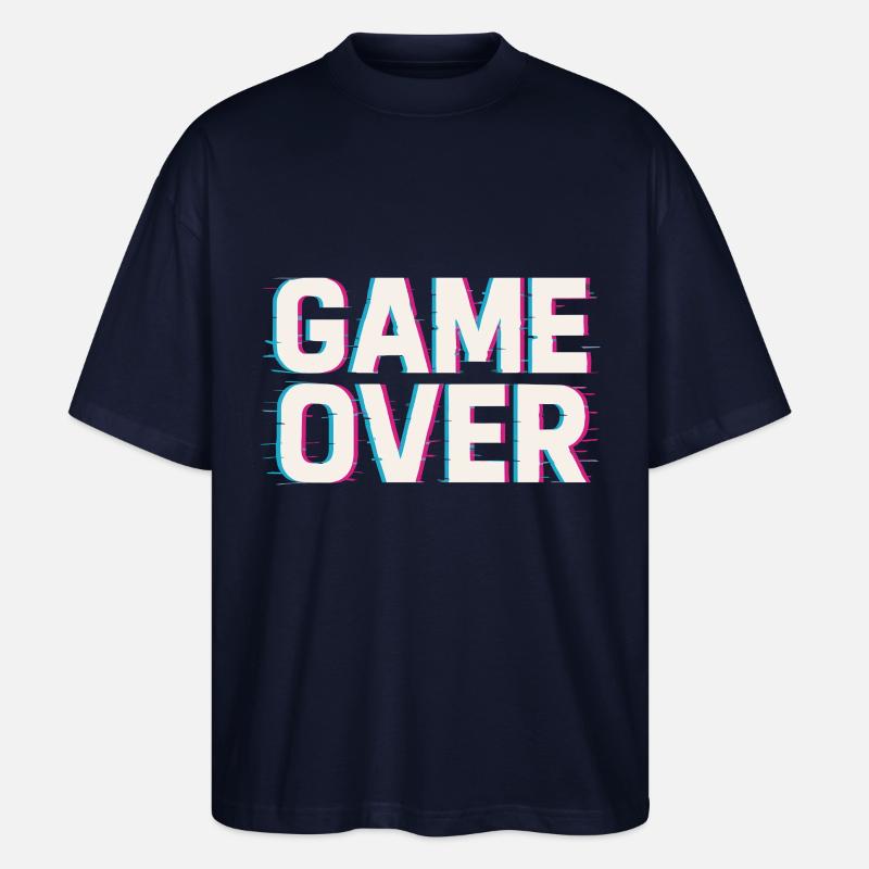 Game Over – Glitch Effekt - Stanley/Stella Oversized Unisex Bio T-Shirt Blaster 2.0 - Navy
