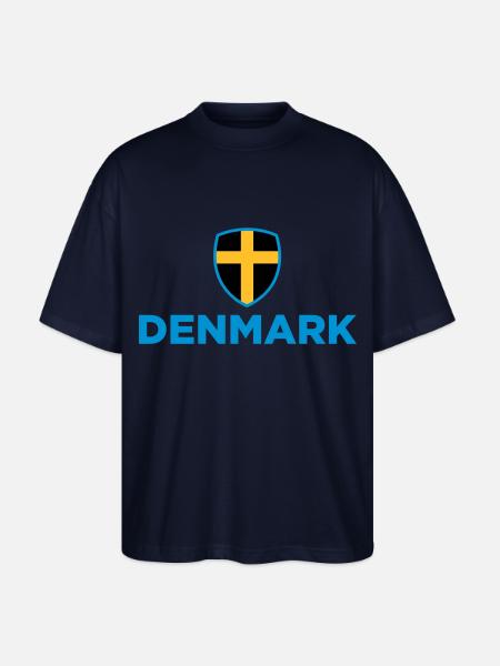 National flag of Denmark - Stanley/Stella Oversized Unisex Organic T-shirt Blaster 2.0 - navy