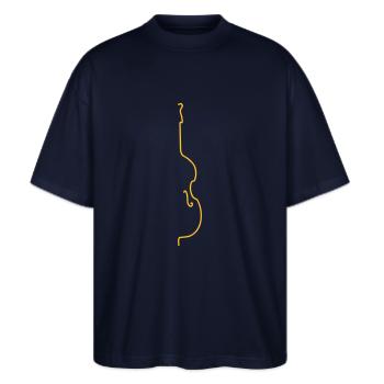 kontra_halb - Stanley/Stella Oversized Unisex Bio T-Shirt Blaster 2.0 - Navy - Vorne - Alina (178cm) & Michal (187cm)