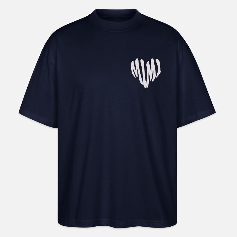 Mimi – Kleines Herz (Sonderfarbe) - Stanley/Stella Oversized Unisex Bio T-Shirt Blaster 2.0 - Navy