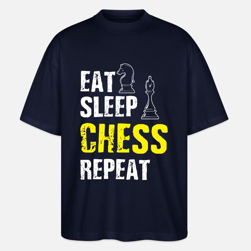 Schach Schachspieler Geschenkidee - Stanley/Stella Oversized Unisex Bio T-Shirt Blaster 2.0 - Navy