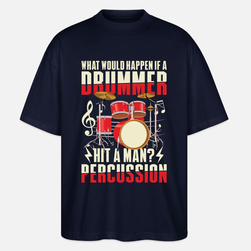 Schlagzeuger Schlagzeug Drumsticks - Stanley/Stella Oversized Unisex Bio T-Shirt Blaster 2.0 - Navy