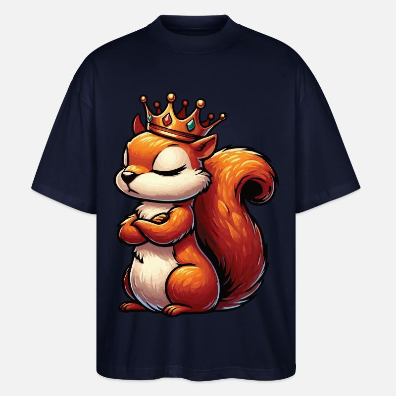 Eichhörnchen Eichhorn Eichhörnchenliebhaber Nager - Stanley/Stella Oversized Unisex Bio T-Shirt Blaster 2.0 - Navy