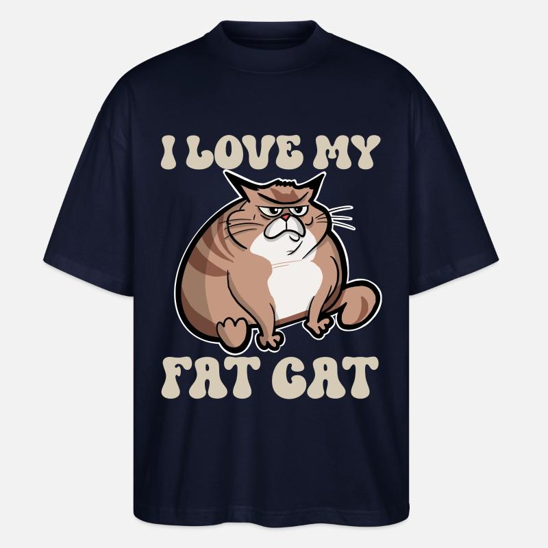 Katze Dicke Katze - Stanley/Stella Oversized Unisex Bio T-Shirt Blaster 2.0 - Navy