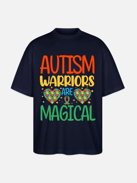 Autism Autistic - Stanley/Stella Oversized Unisex Organic T-shirt Blaster 2.0 - navy