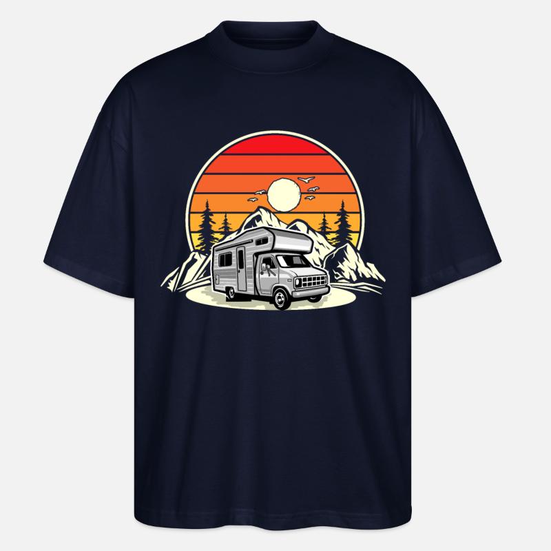 Camping Camper Campen - Stanley/Stella Oversized Unisex Bio T-Shirt Blaster 2.0 - Navy