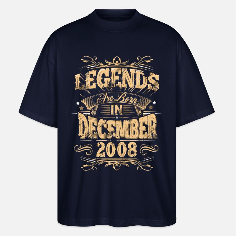 2008 Décembre Birthday Legend - T-shirt bio Blaster 2.0 coupe oversize Stanley/Stella Unisexe - marine