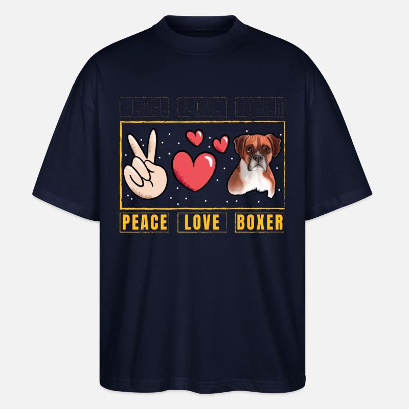 Peace Love Boxer - Stanley/Stella Oversized Unisex Bio T-Shirt Blaster 2.0 - Navy